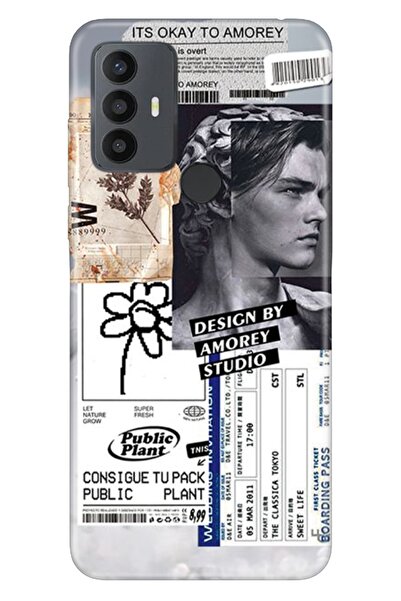 TCL 30 SE Uyumlu   Kılıf Silikon Desenli Resimli UV Kapak Amorey