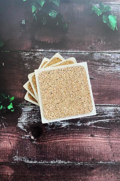 Baumatelier Greek God and Mythology Themed Natural Stone Travertine Coasters Set of 4