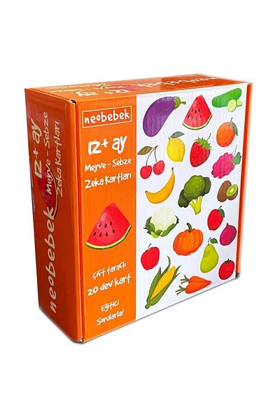 Neobebek Fruit - Vegetable Baby Intelligence Cards (20 Card)