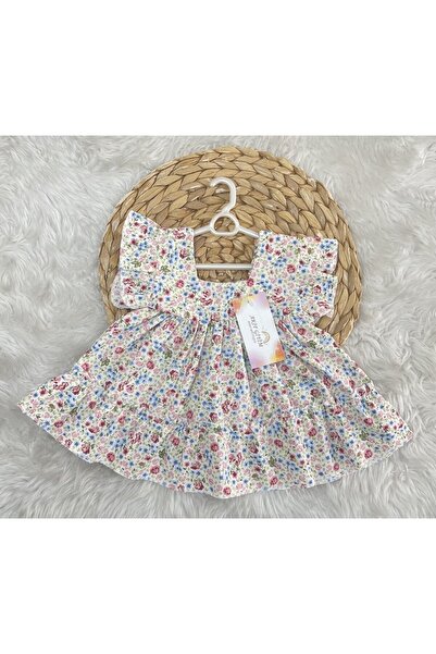 AKİF GİYİM KIZ ÇOCUK ÇİÇEK DESENLİ ELBİSE