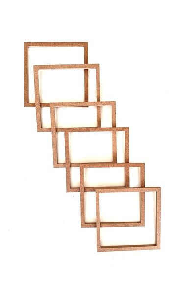DEKOLOBİ 6-piece square macrame hoop / dream catcher / tray vase pen holder ring 14 cm