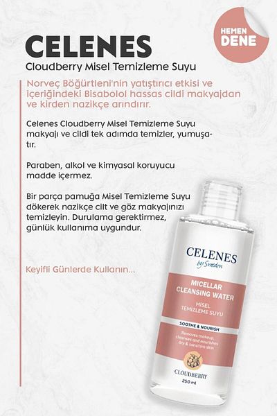 Celenes By Sweden Cloudberry Micellar Cleansing Water 250 Ml