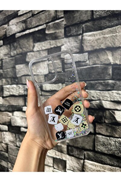 HappyCase Iphone 13 Pro Uyumlu Kılıf Sulu Simli YSL Kılıf Kapak