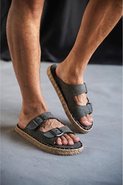 hmdyıl Ανδρικές παντόφλες Espadrille με διπλή πόρπη