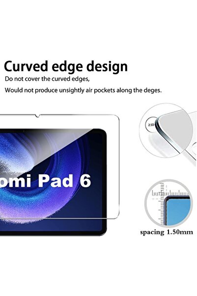 m.tk moveteck واقي شاشة LCD كامل متوافق مع تابلت Xiaomi Pad 6 مقاس 11 بوصة، زجاج نانو مرن غير قابل للكسر