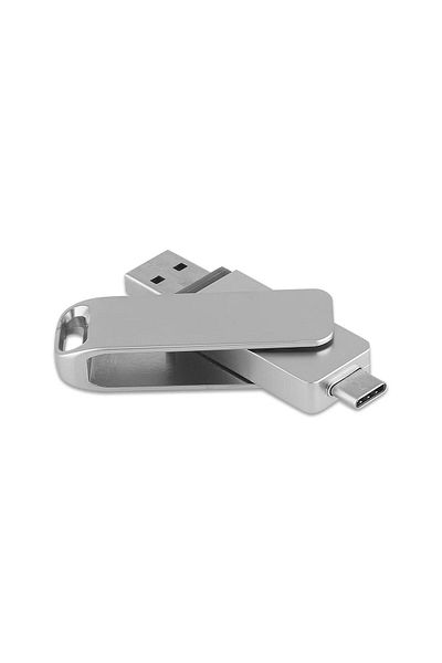 SEDEF SİLVER 2 In 1 Double Sided Type-c Usb 2.0 64 Gb Usb Flash Memory