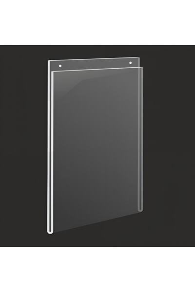 KrcDisplay A4 Dikey Delikli Duvar Tipi Askılı Pleksi Föylük Broşürlük