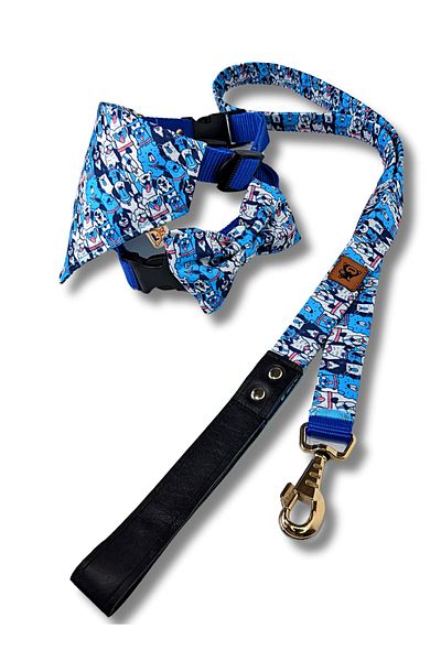 UTDpet Bluedoggy Standard Dog Collar Set and Accessories (with scarf and bow tie)