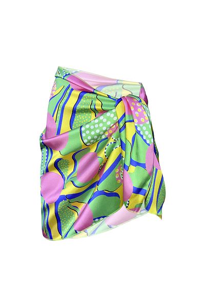 Bolder Sakura Green Polka Dot Satin Sheer Pareo (147*55)
