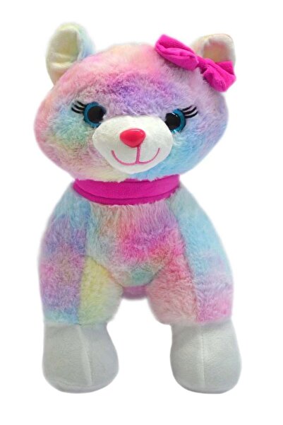 Peluş Sepeti لعبة هالي قطيفة على شكل قطة بإبزيم وردي مقاس 30 سم