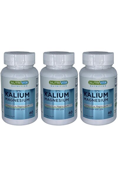 Nutrivita Nutrition Kalium Magnesium 3x60 Tablet Potasyum Magnezyum Çinko Dem...