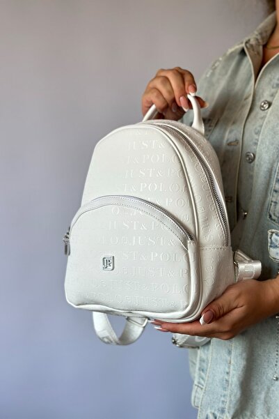 Just Polo Günlük Kullanıma Uygun 27 cm * 24 cm Kadın Sırt Çantası 4097 beyaz