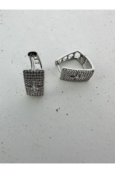 Venüs Accessory Polar Star Stone Detailed Steel Earrings