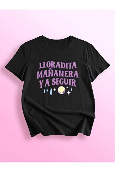 Jose Clothing تي شيرت أسود مطبوع بأكمام قصيرة للجنسين