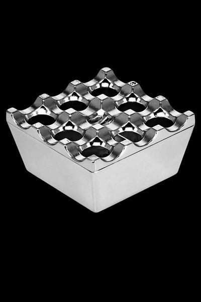 EYMEN İSTOÇ 10 Pieces Ashtray with Grill with Lid Ashtray for Hotel Cafe Restaurant Metal Ashtray with Holes