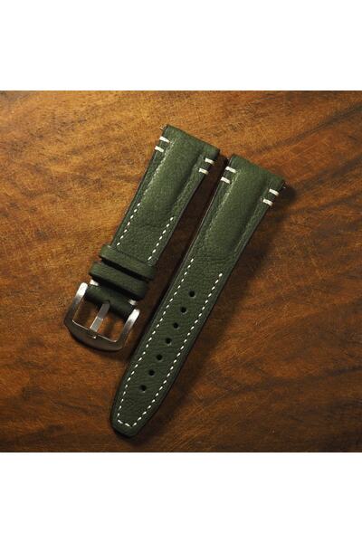 Ventum سلك مصنوع يدويًا من جلد نوبوك أخضر عتيق مقاس 19 مم