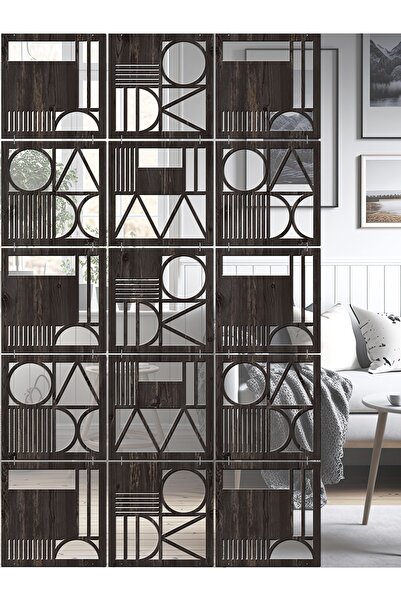 standarts Makta ® Lazer Kesim Sarkıt Paravan, Ahşap Seperatör, Oda Bölücü 4'lü Panel Levha Seti