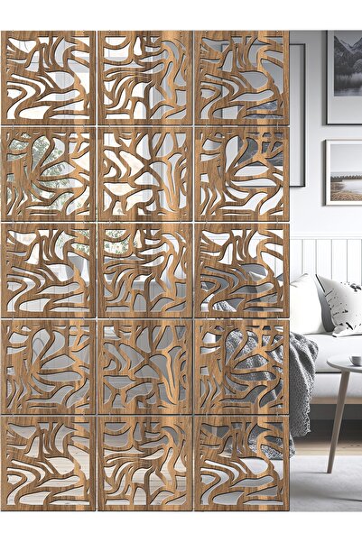 standarts Makta ® Lazer Kesim Sarkıt Paravan, Ahşap Seperatör, Oda Bölücü 4'l...