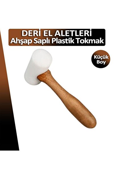 Dopar Ahşap Saplı Plastik Tokmak (Çekiç) Deri El Aleti Küçük Boy