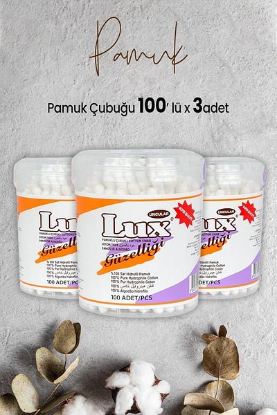 LUX Cotton Swab 100 x 3 Pieces
