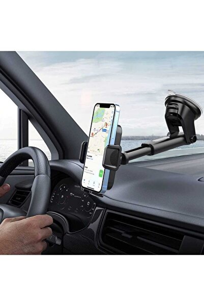 Asfal Araç İçi Uzayan Ayarlanabilir Telefon Tutucu, Cam ve Torpido Uyumlu Şık...
