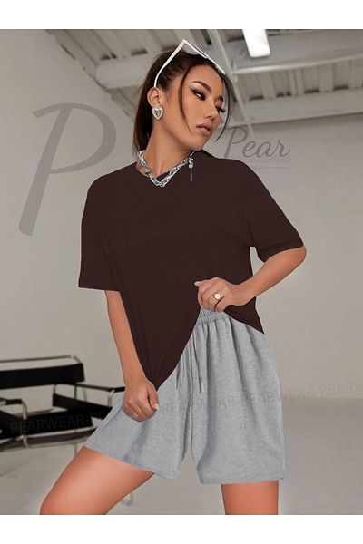 Pear Wear Women's Oversize T-Shirt Shorts Double Set