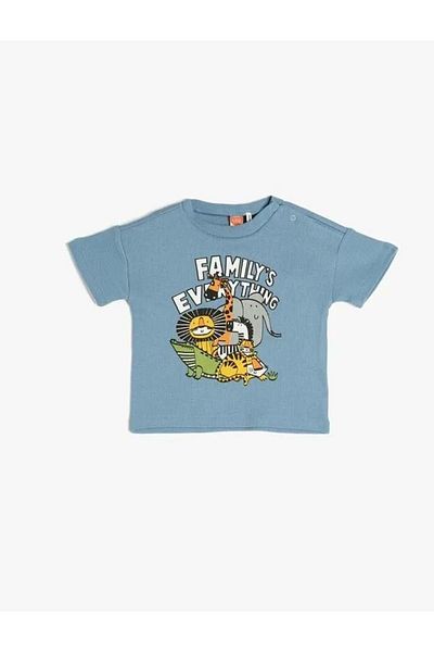 Koton Babykleidung T-Shirt für Jungen 3SMB10153TK Blau Blau