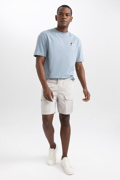DeFacto Comfort Fit Crew Neck Back Printed Short Sleeve T-Shirt B2012ax23hs