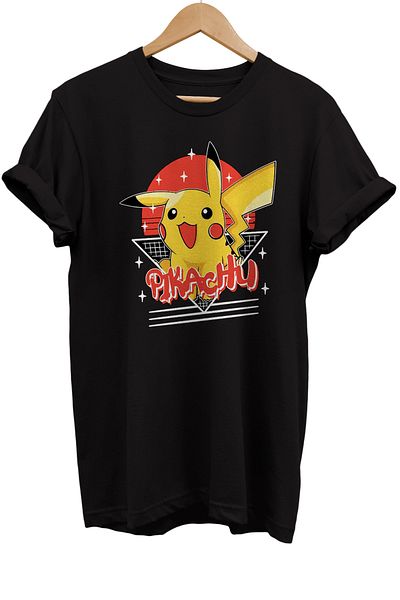 remonz Μπλουζάκι Pikachu με στάμπα 100% βαμβακερό Basic T-shirt κανονικού μεγέθους