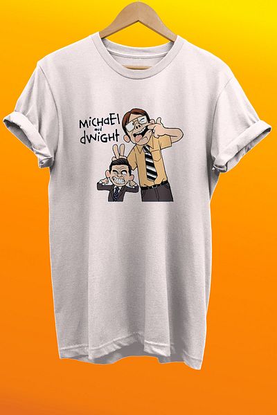 remonz The Office Michael And Dwight εμπριμέ 100% βαμβακερό μπλουζάκι Basic T-shirt κανονικού μεγέθους