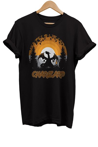 remonz Μπλουζάκι Pokemon Charizard με στάμπα 100% βαμβακερό Basic T-shirt κανονικού μεγέθους