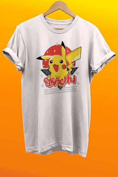 remonz Μπλουζάκι Pikachu με στάμπα 100% βαμβακερό Basic T-shirt κανονικού μεγέθους