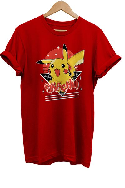 remonz Μπλουζάκι Pikachu με στάμπα 100% βαμβακερό Basic T-shirt κανονικού μεγέθους