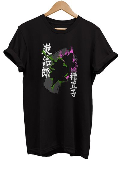 remonz Demon Slayer Nezuko And Tanjiro εμπριμέ 100% βαμβακερό μπλουζάκι Basic T-shirt κανονικού μεγέθους