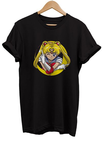 remonz Μπλουζάκι Sailor Moon Usagi Tsukino με στάμπα 100% βαμβάκι Basic T-shirt κανονικού μεγέθους