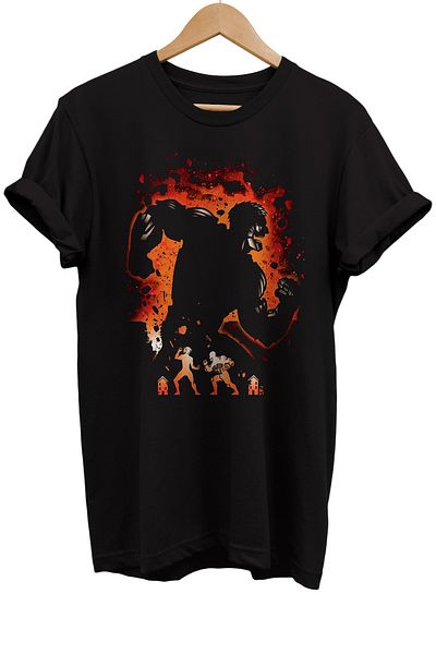 remonz Μπλουζάκι Attack On Titan με στάμπα 100% βαμβακερό Basic T-shirt κανονικού μεγέθους