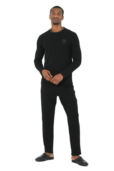 D'S Damat طقم بيجامة رجالي برقبة دائرية مكون من 4 قطع