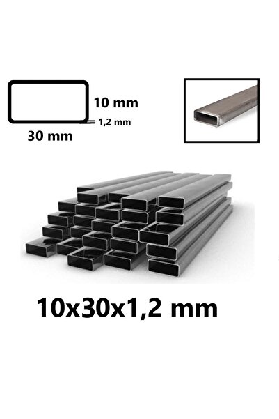 TOSÇELİK Boyasız (2mt) 10 x 30 x 1,2 mm Kutu Profil Boru Metal 10x30x1,2 Demir
