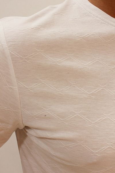 Cazador Ανδρικό μπλουζάκι με λαιμόκοψη Jazz 4222 Self-Woven Printed