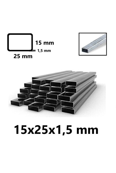 TOSÇELİK Boyasız (2mt) 15 x 25 x 1,5 mm Kutu Profil Boru Metal 15x25x1,5 Demir