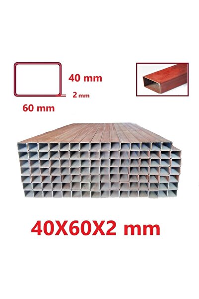 TOSÇELİK Boyalı (2mt) 40 x 60 x 2 mm Kutu Profil Boru Metal 40x60x2 Demir