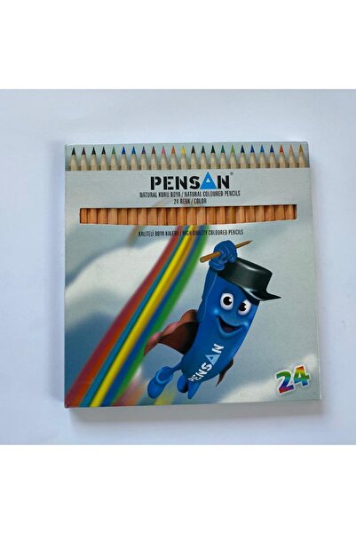 Pensan BÜYÜK BOY 24 RENK KALİTELİ KURU BOYA KALEMİ