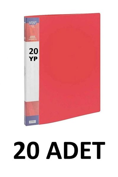 KRAF 20 Pieces of Kraf 20 Sheets Presentation File Red