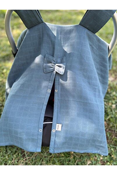 runbaby Oeko-tex Certified 3-Piece Navy Blue Muslin Set (stroller COVER 100X120 MUSLIN COVER SCARF)