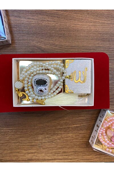 Aksesuar Kadın tesbih ve kuran hediyelik Üç parça seti