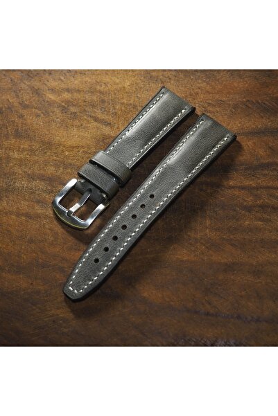 Ventum Craft 20 mm Gri Full dikişli Hakiki Deri el yapımı kordon