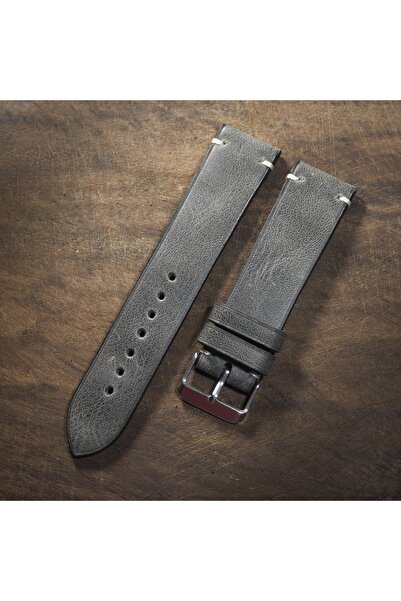 Ventum Craft 22 mm Gri Hakiki Deri el yapımı kordon