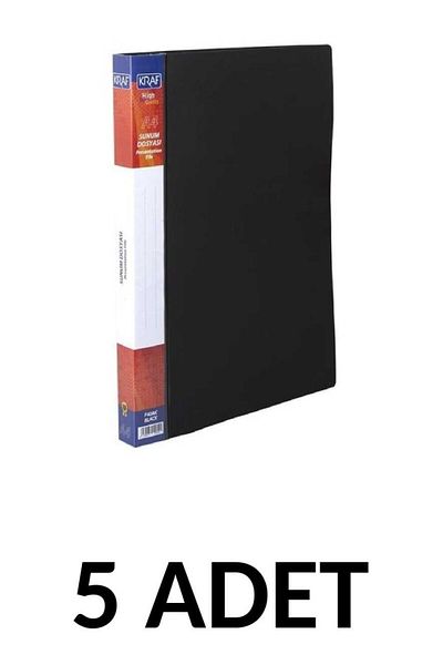 KRAF 5 Pieces of Kraf 60 Sheets Presentation File Black
