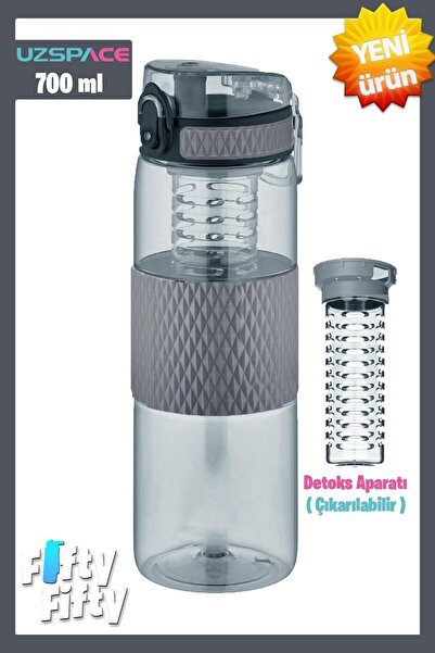 Uzspace 700ml Silicone Body Tritan Water Bottle with Detox Apparatus