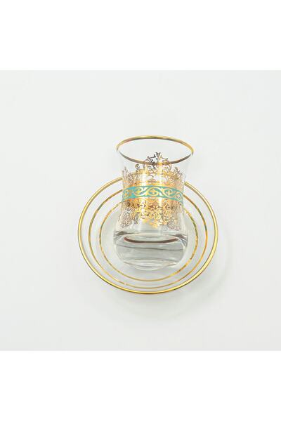 Paşabahçe Altın Yaldızlı Çay Bardağı 1 Kişilik, Üsküdar, 12 Ayar Altın,